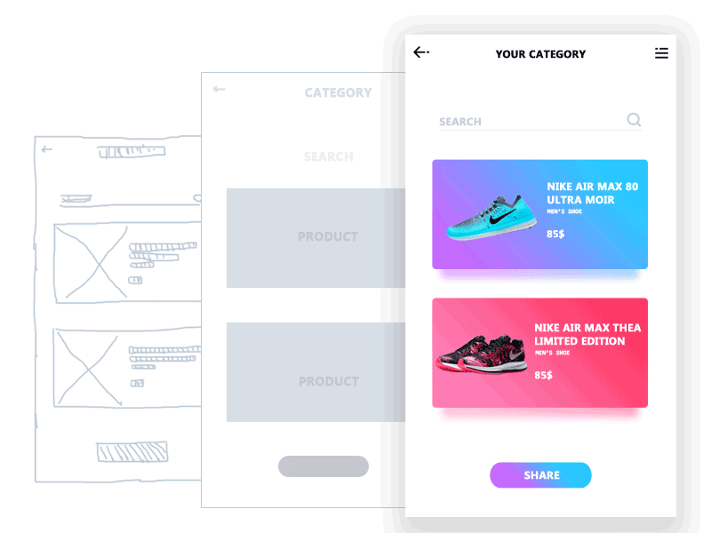 Wireframe to Prototype Animation